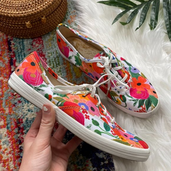 Rifle Paper Co. Shoes - Rifle Paper Co x Keds Pink White Floral Flower Low Top Sneakers Size 8
